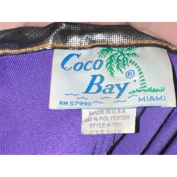 Vintage CocoBay Velvet Metallic VNeck Lounging Casual Dress Sz One Size Plus Pur - Picture 5 of 12